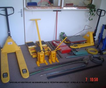 Speciální nástroje na manipulaci s těžkými břemeny do 16tun (stroje,trezory atd.)